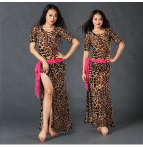 Leopard orange floral Belly Dance Costumes Indian Dress Belly dance Dress Womens Belly Dancing Costume Sets Tribal dresses