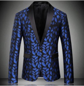 Mans Mens Blazers Casual Slim Fit Suit Royal blue jazz Jacket Coat Mans Groomsmen Wedding Suit Fashion European style Blazer