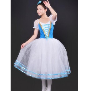 New Girls modern dance Blue white Pancake Tutus Dance Costumes Kids Swan Lake Dancewear Children Professional Platter Tutu Ballet Dress