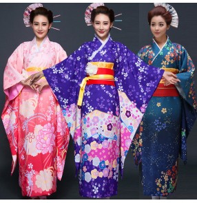 Party Anime Cosplay Cotume Japanese Kimono Women Yukata Traditional Ancient Japanese Kimonos Female Bathrobe Clothes dresses