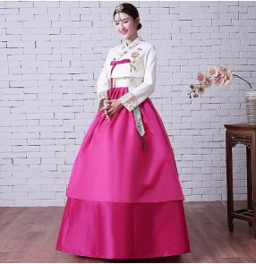 Pink blue Korean Traditional Costume Stage Cosplay Female Palace Korean Hanbok Dress Ethnic Minority Dance Hanbok 
