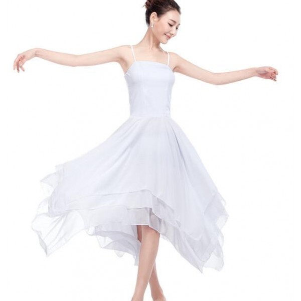 white dancing dresses