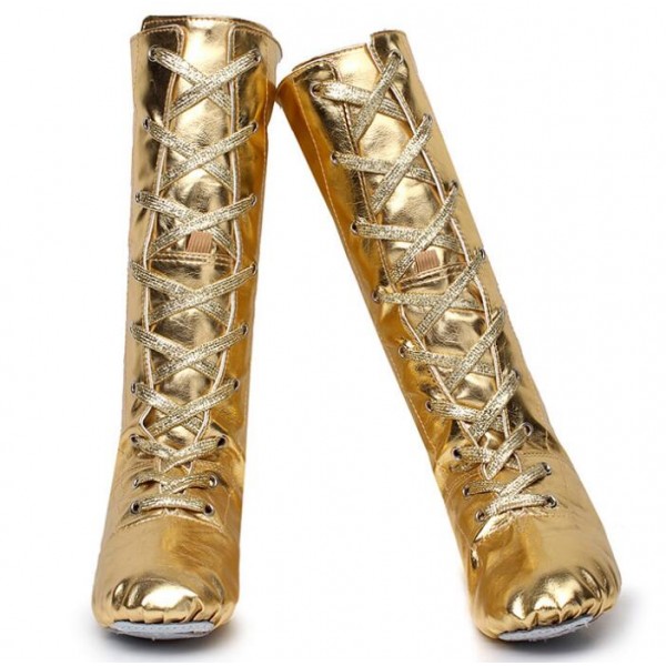 gold dance boots