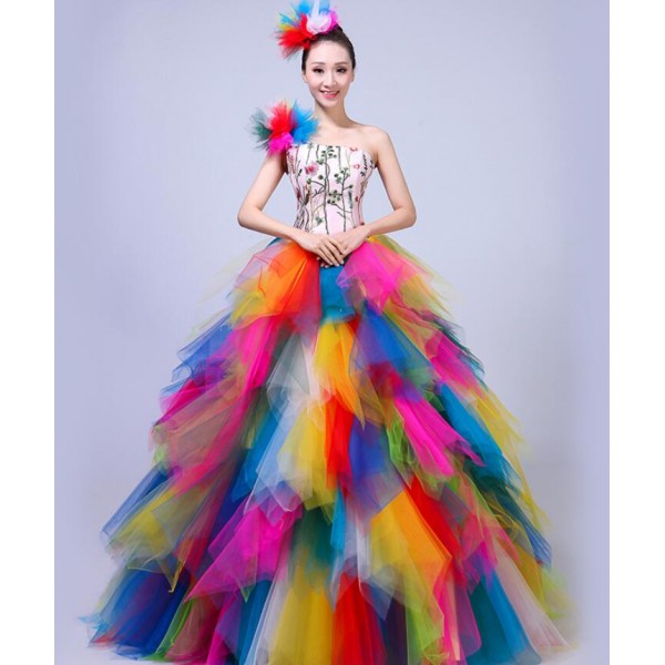 rainbow colour dress for girl