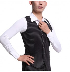 Ballroom latin dancing vest striped men's male competition stage performance ballroom dancing vest waiscoat