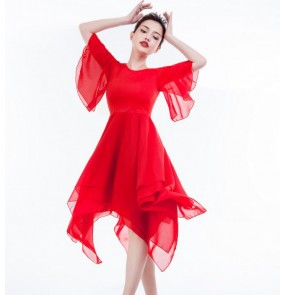 Black red modern dance ballet dance dresses women's female competition stage performance ballet dance dresses costumes