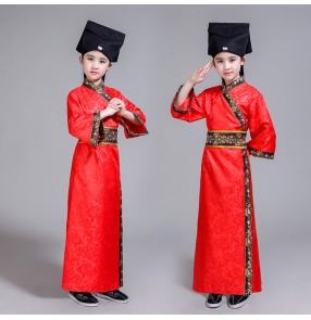 Boys Chinese folk dance costumes ancient kids children photos drama anime show cosplay Chinese studies china style robes dresses