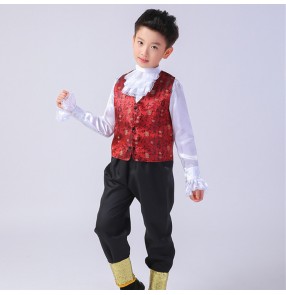 Boys European Russian palace folk dance costumes kids children princess photos drama stage performance cosplay outfits