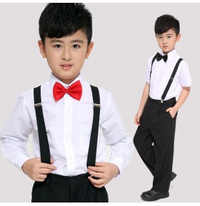 Boys jazz dance costumes singers recite chorus party host stage performance  show model flower boys competition shirts pants outfits