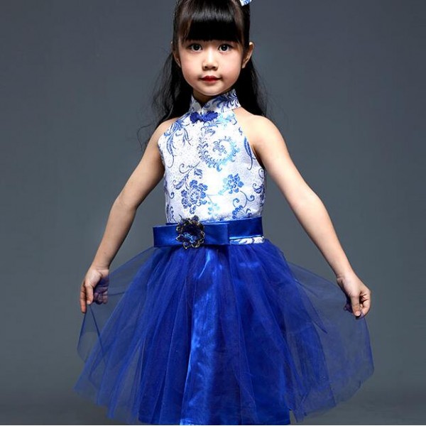 royal blue chinese dress