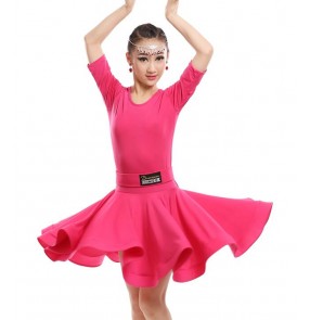 Girl's latin dresses children kids stage performance competition professional ballroom latin salsa cha cha dance dresses costumes