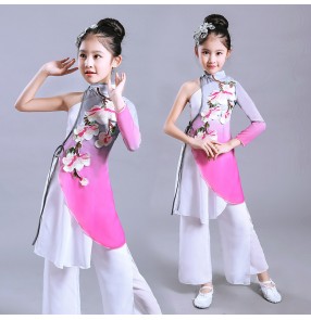 Girls ancient folk dance costumes kids children stage performance classical china fairy princess film cosplay dresses costumes