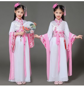 Girls Chinese folk traditional dance dresses girls kids children stage performance film drama cosplay anime fairy kimono dance dresses outfits