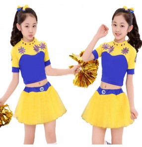 Girls jazz dance costumes cheerleader school sports exercises soccer competition performance uniforms outfits