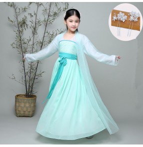 kids chinese folk dance costumes for girls ancient traditional performance princess competition anime cosplay hanfu fairy dancing robe dresses