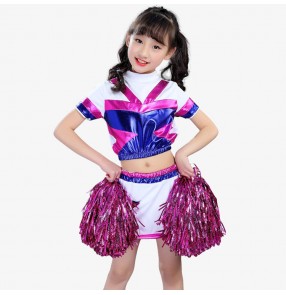 Kids jazz dance costumes cheerleader performance boys girls school sports soccer exercises gyms competition  jazz hiphop singers dancers outfits