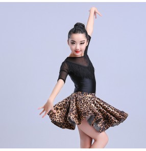 Kids latin dress ballroom competition performance salsa rumba chacha dance dresses