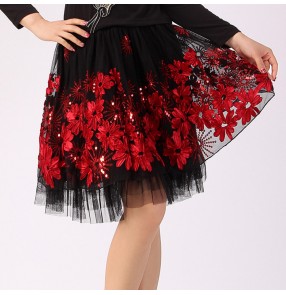 Latin dance skirts competition red competition square dance stage performance chacha dance skirts