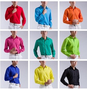 Men's jazz dance shirt candy color party show singers chorus best man grooms magician dress shirts 