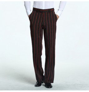 Men's latin dance pants male competition ballroom stage performance striped chacha rumba dance trousers long pants