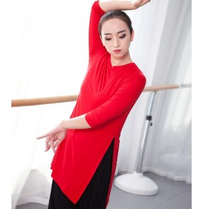 Women's ballet exercises dance tops cotton women's fitness sports modern dance grading training dance practice performance tops 