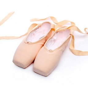 Women's canvas Pointe Toe ballet shoes professional competition gymnastics practice ballet dancing shoes with satin ribbon