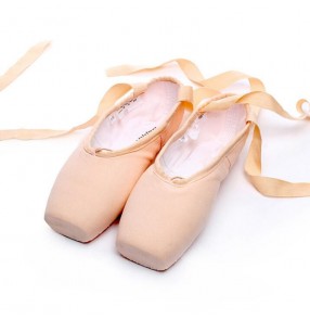 Women's canvas Pointe Toe ballet shoes professional competition gymnastics practice ballet dancing shoes with satin ribbon