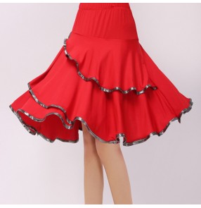 Women's latin dance skirts female square chacha rumba salsa performance competition dancing skirts