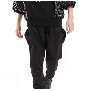 Boy's stage performance hiphop street modern dance loose style jazz singers show competition harem pants trousers 