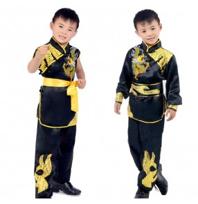 China traditional wushu costumes boys Anime kung fu hero equipment tai chi cosplay uniforms children dragon phoenix suit uniform Halloween dress