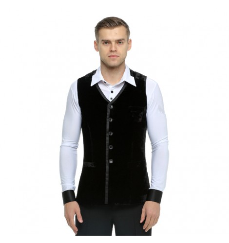 Latin Dance Vest : Men's velvet latin vests for female black color ...