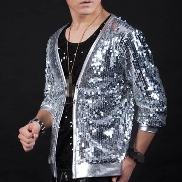 silver sequin jacket mens