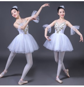 Women's ballet dance dresses for female modern dance stage performance white swan lake tutu skirt dresses dance costumes