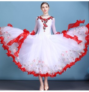 Women's ballroom tango dance dresses standard competition professional waltz long dresses