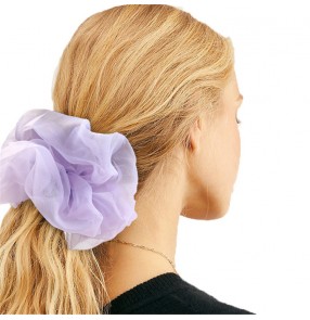 12PCS mix color organza elastic hair bands girls ponytail holder hair loop for women