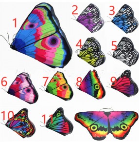 2PCS belly dance Halloween rainbow Butterfly wings capes Cloak for kids drama cosplay Butterfly wings for Event Ball party Decoration