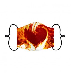 2PCS Printed reusable face masks for unisex dust proof protective washable mouth masks for women men