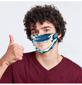 2PCS Reusable face masks for unisex PET anti-fog visible mouth mask for party outdoor sports protective lips face mask for women men