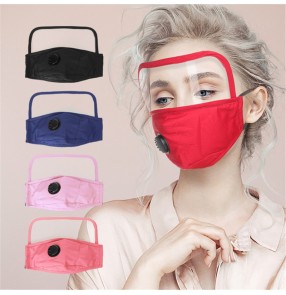 2PCS reusable face masks for unisex pm2.5 dust proof with valved resprator protective face shield eye protection transparent mouth masks 