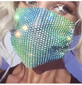 3pcs Reusable hollow bling face masks for women party stage performance night club dance photos video shooting fashion mouth masks for female