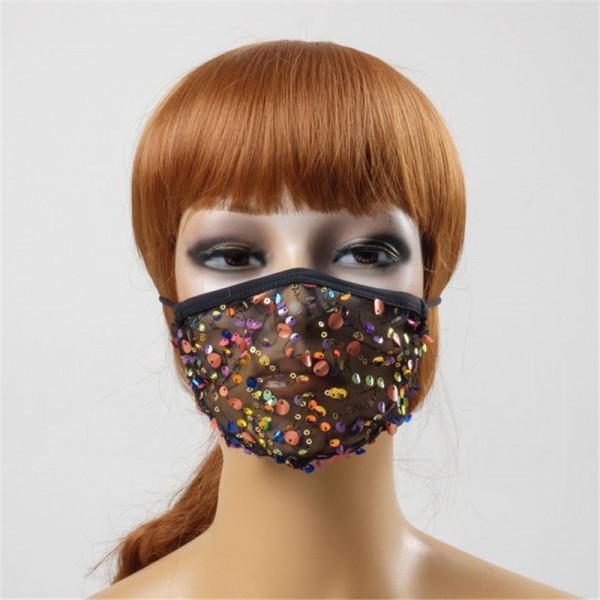 3pcs sequin lace fashion Reusable face masks for women breathable party ...