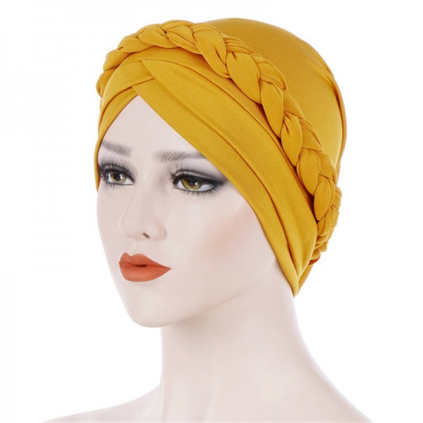 Women Turban Caps Braided Head Wrap African Arab Bandana Twist Headband ...