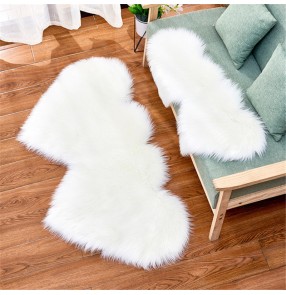 Double heart shaped Plush Carpet Fashion European Style Floor Mat Blanket Sofa Cushion Foot Pad