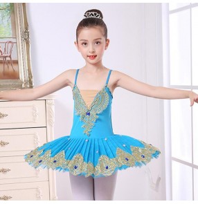 Kids little swan lake ballet dance dress blue white red pink tutu skirt ballet dance costumes ballet dress for girls