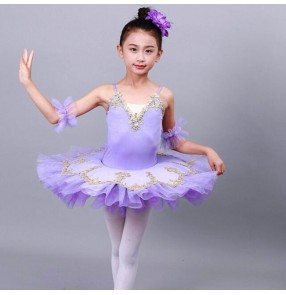 Kids little swan lake ballet dance dresses children tutu skirt pancake ballerina ballet dacne costumes for children