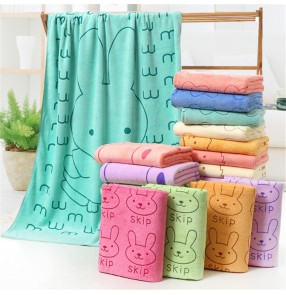 Microfiber bath towel 70*140cm cartoon absorbent printing bath towel