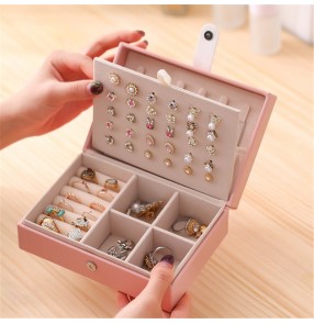 Organizer Earring Ear Stud PU Leather Portable Jewel Case Jewellery Packaging Gift Boxes Travel Jewelry Box 