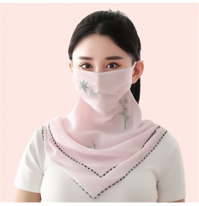 Reusable face masks for women chiffon neck guard scarf outdoor riding cycling anti-uv mouth masks 
