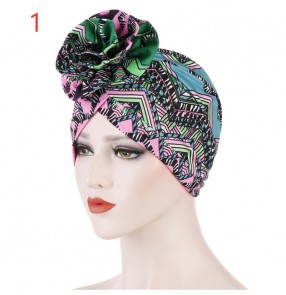 Women's african turban hat printed bandana head scarf for female 