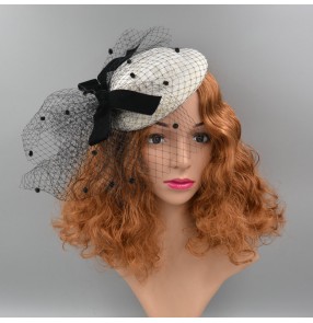 Women's fashion pillbox hat model show shooting party headdress fascinators banquet wedding party top hat racing church hats